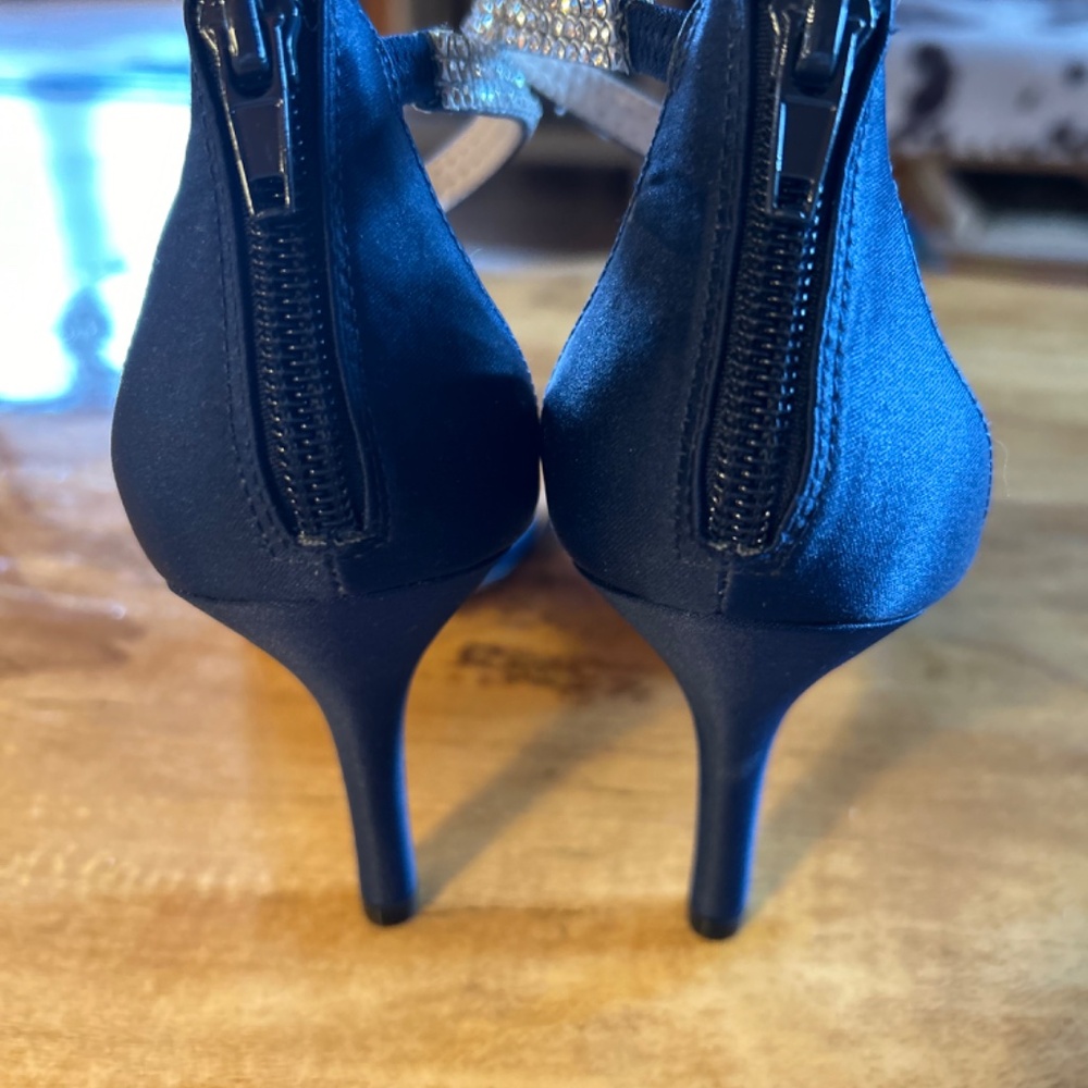 Nina heals with rhinestone ankle strap. Beautiful on! - Picture 3 of 7